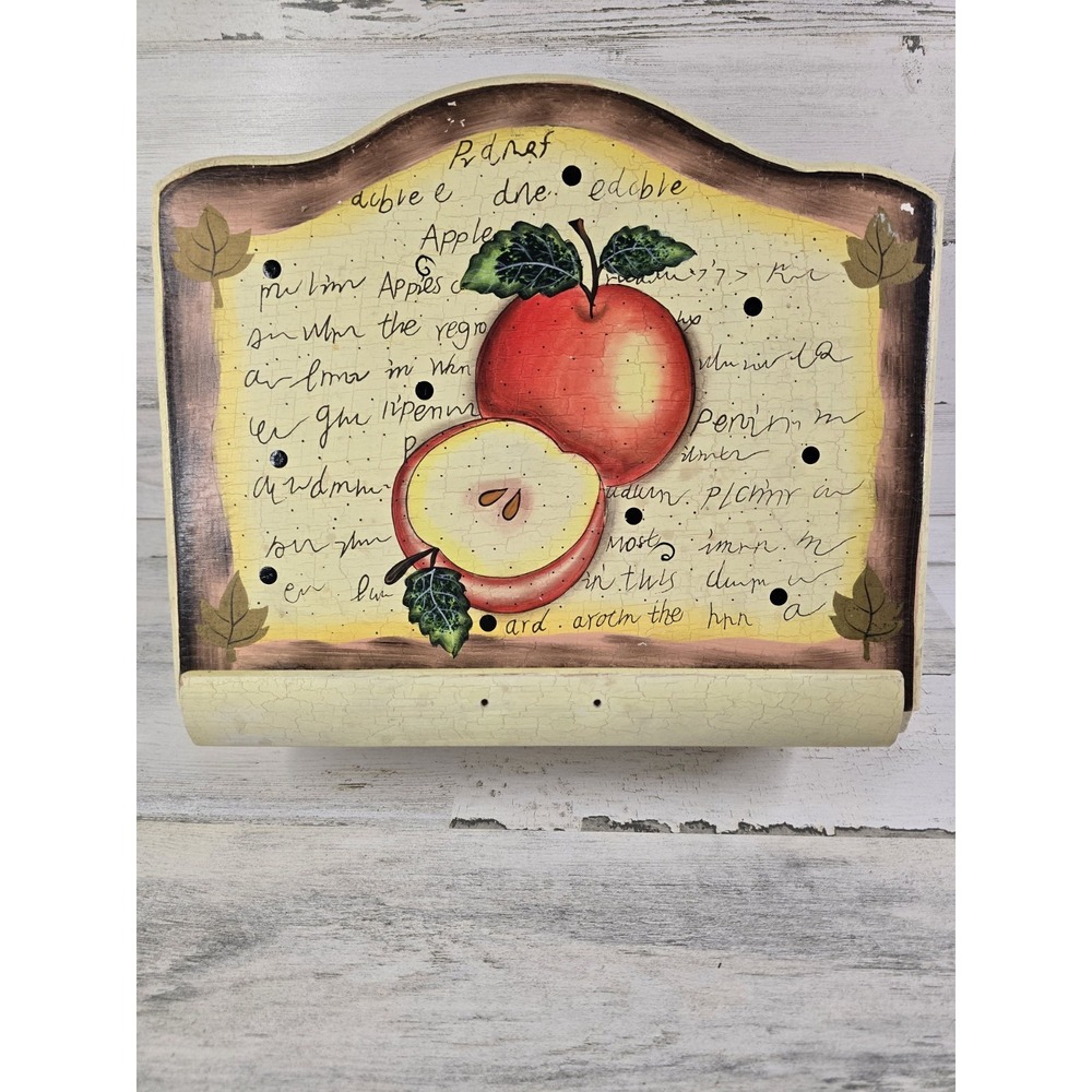 Thomas Pacconi Classics Wood Cookbook Stand Apple Hand Painted‎ Farmhouse Cream